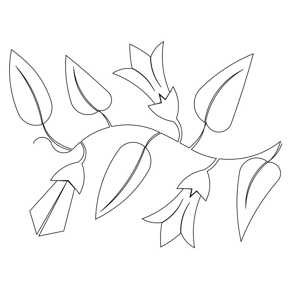 flower vine border 001 Digital Pattern Sweet Dreams Quilt Studio